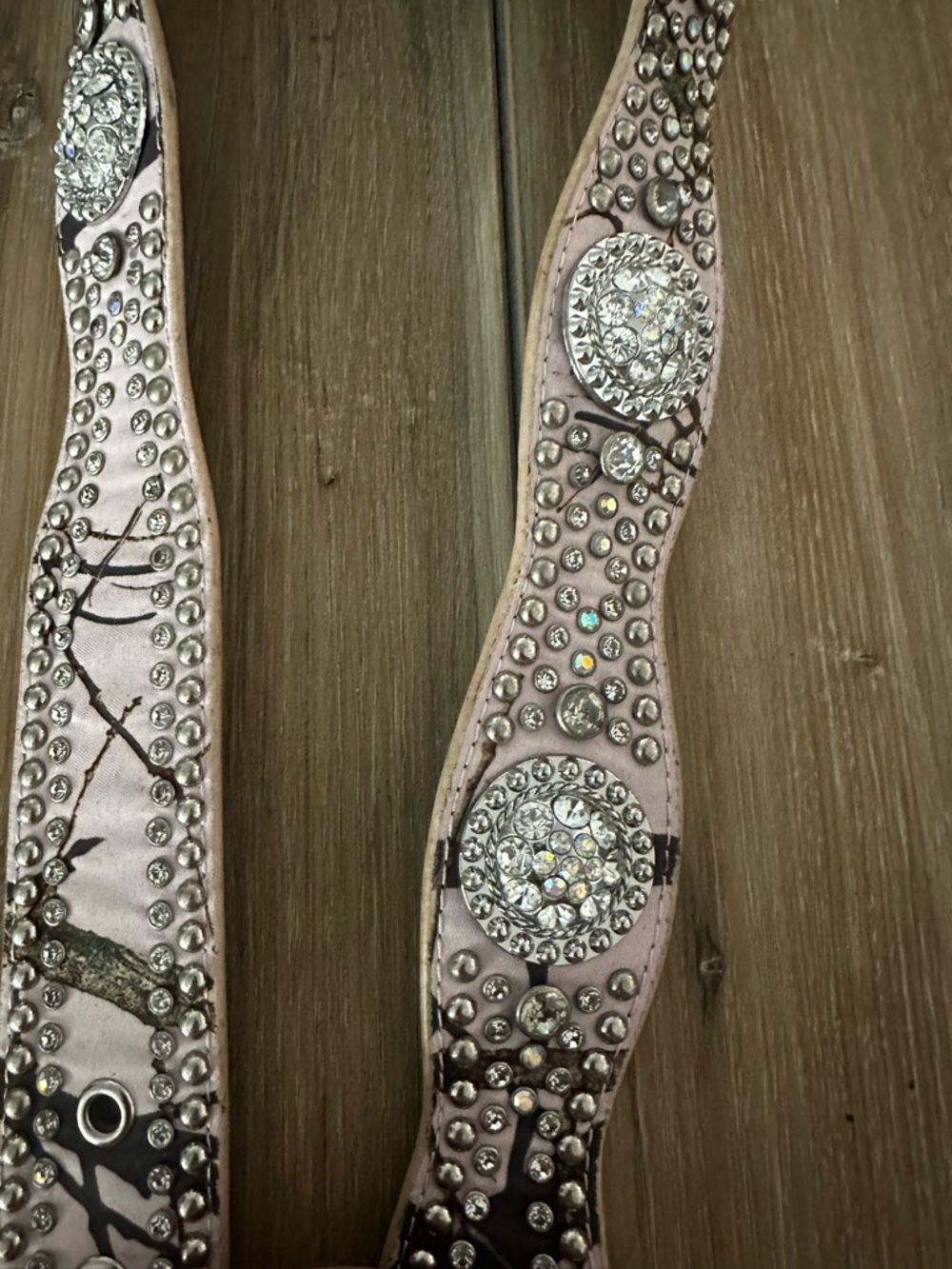 Noona Pink Camo/Rhinestone Leather Belt M Deadstock - Picture 4 of 8